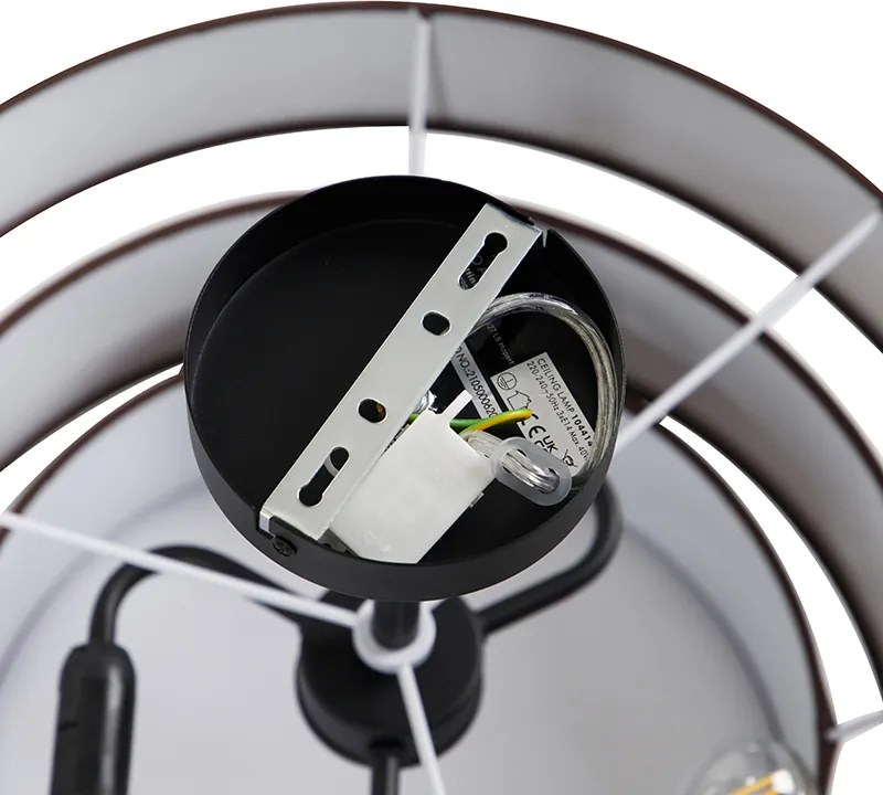 Plafoniera moderna maro 45 cm 3 lumini - Drum Trio