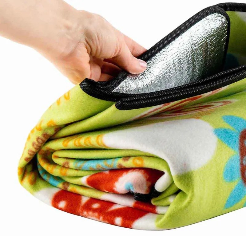 Patura pentru picnic Muhler 2 x 0,8 m, Bumbac perlat + polar, Verde