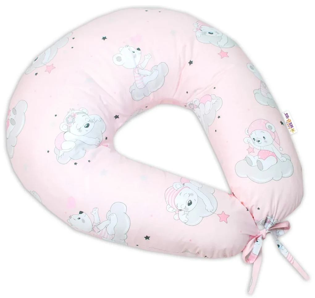 Baby Nellys Bumbac perna de alaptare, Nor - roz