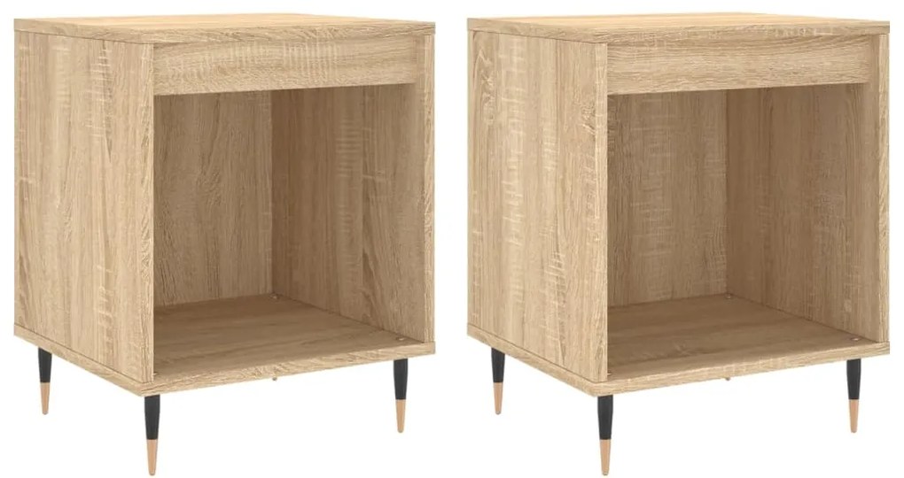 830707 vidaXL Noptiere, 2 buc., stejar sonoma, 40x35x50 cm, lemn compozit