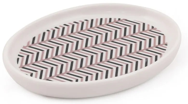 Set de accesorii de baie negru-alb din polirășină Lidya – Mioli Decor