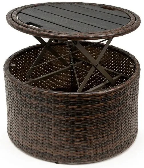 Deuba Pat de gradina ratan LAZY - maro 186 cm