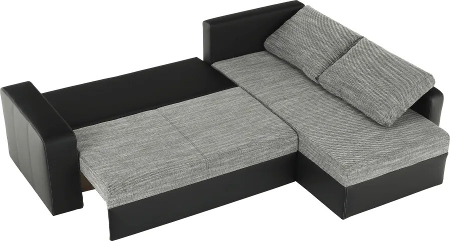 Colţar, piele ecologică/stofă de şenil gri VIPER