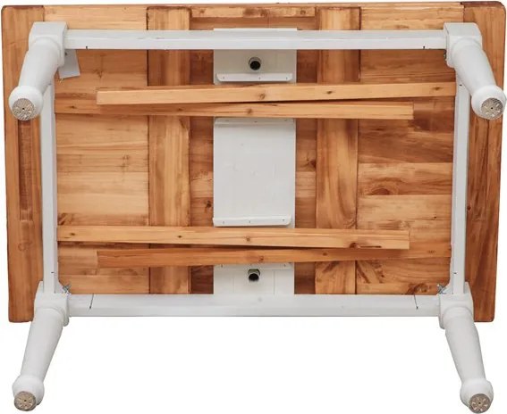 Masa extensibila, L120(210) 80 H80 cm, alb antic natur, lemn masiv