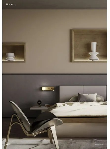 Redo 01-4661 - Aplică de perete NORMA LED/5W/230V + LED/3W CRI 90 USB, aurie