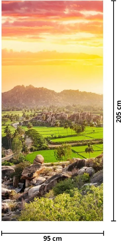 Fototapet pentru ușă - Valea Hampi din India (95x205cm)
