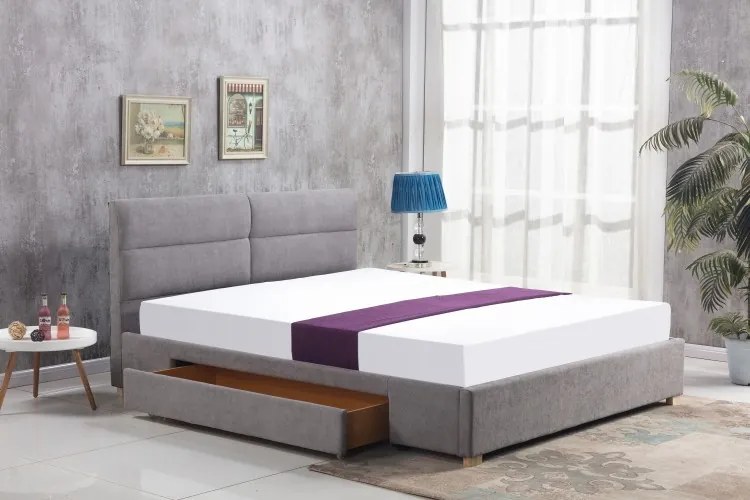 Pat tapitat cu stofa Merida Light Grey