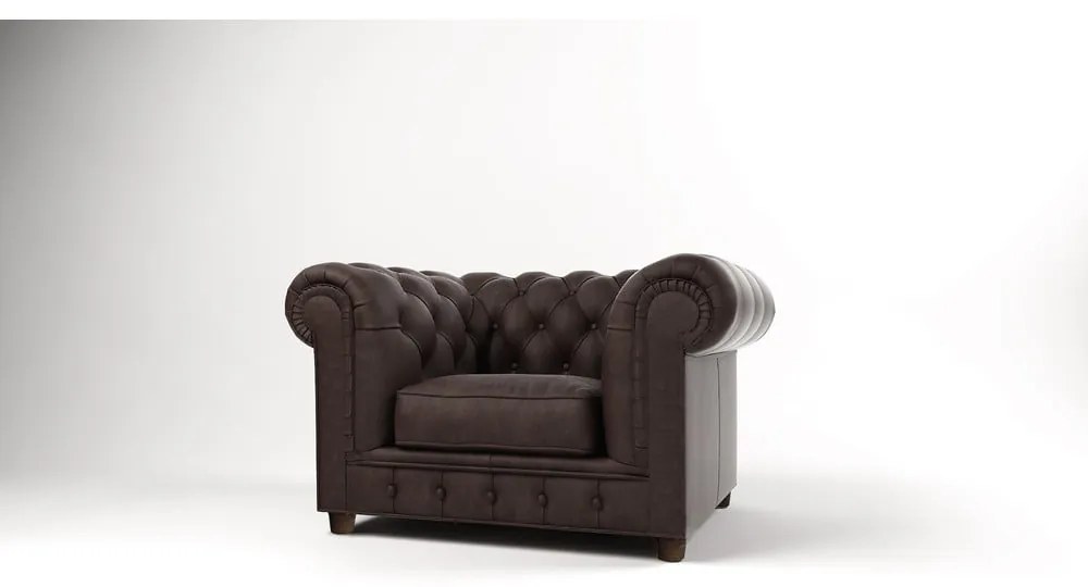 Fotoliu maro închis cu tapițerie din catifea Cambridge – Ropez