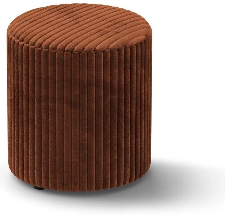 Taburet cărămiziu cu tapițerie din catifea reiată Dia – Micadoni