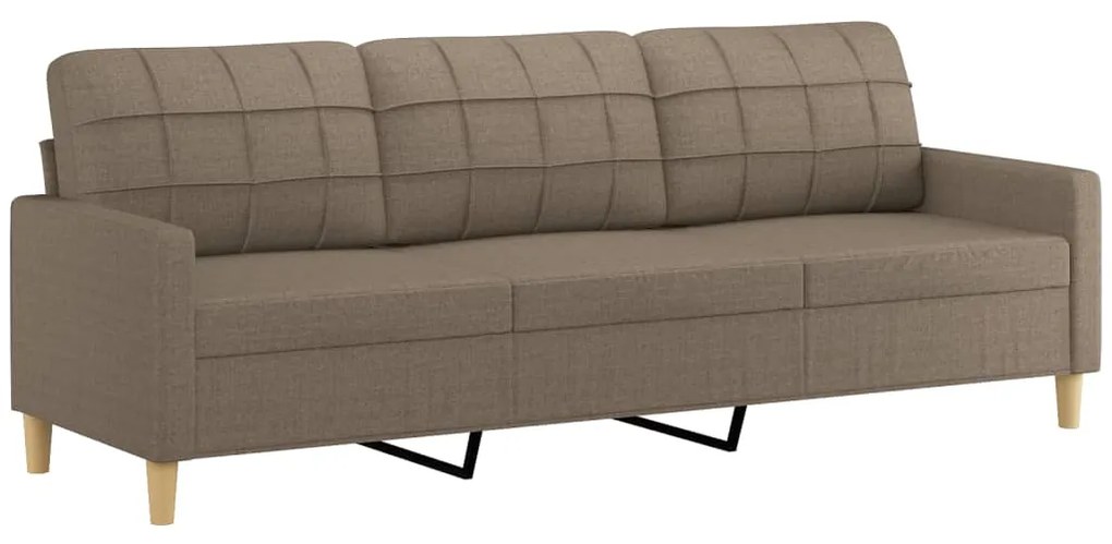 348636 vidaXL Canapea cu 3 locuri, taupe, 210 cm, material textil