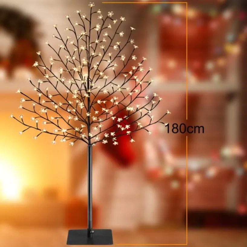 Copac luminos CIREȘ pentru interior și exterior, 180cm, alb cald Monzana