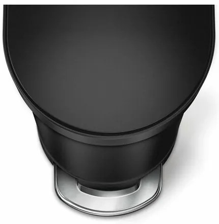 Simplehuman Coș de gunoi oval cu pedală și cadrudin oțel inoxidabil Slim 45 l, negru