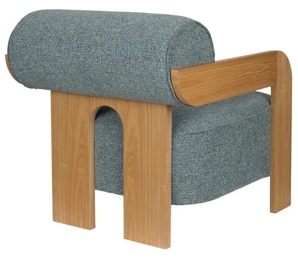 Fotoliu albastru prăfuit cu tapițerie din țesătură bouclé Oolong – Zuiver