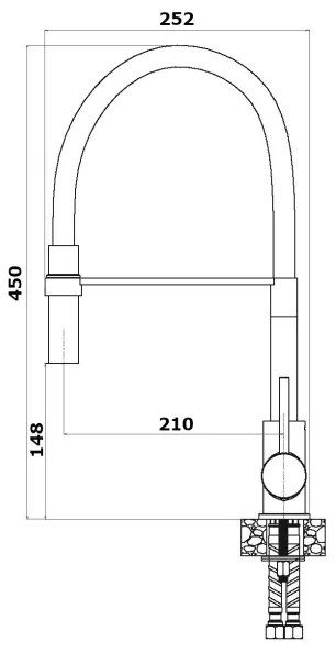 ALVEUS 1129024 - Baterie dublu ELIA 45 cm crom/negru flexibilă