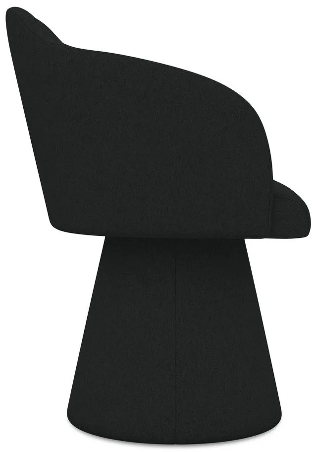 Scaun de sufragerie negru tapițat Kanoa – Makamii