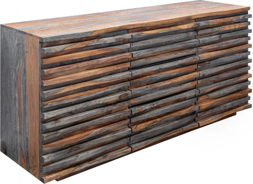 Comoda TV eleganta Relief 160cm Sheesham gri