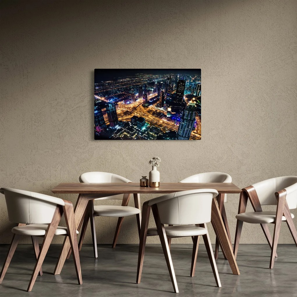 Tablou cu oraș nocturn (90x60 cm)