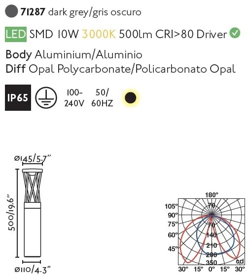 Stalp LED de exterior design modern ambiental IP65 TWIST