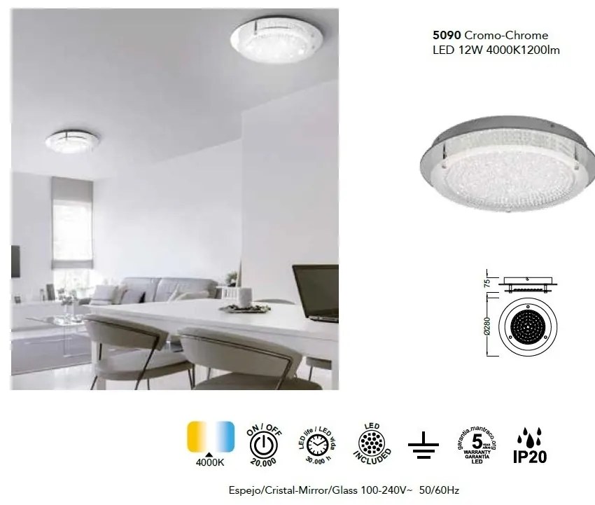 Plafoniera LED design elegant CRYSTAL LED 45cm