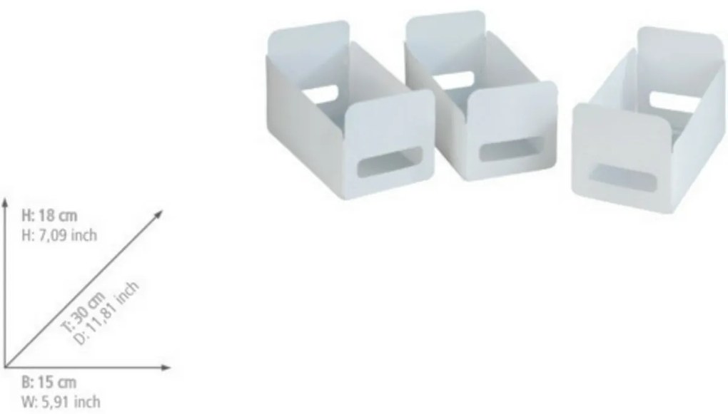 Set 3 organizatoare pliabile Wenko , 30 x 18 x 15cm