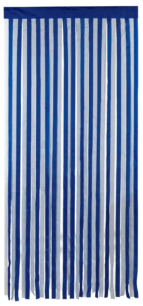 Perdea pentru o ușă de cameră, 90 x 200 cm, alb și albastru