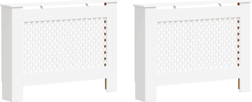 vidaXL Măști de calorifer, 2 buc., alb, 112 x 19 x 81,5 cm, MDF