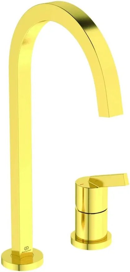 Baterie bucatarie Ideal Standard Gusto Square 217 auriu periat 2 elemente