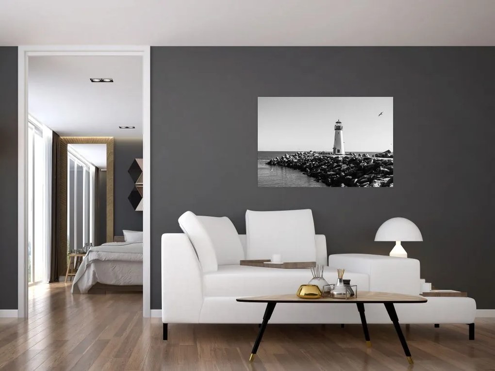 Tablou - Far de pe coastă, Santa Cruz, California (90x60 cm)