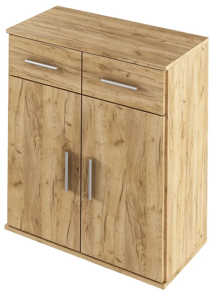 Comoda 2 sertare 2 usi, stejar artisan,  70,6x35x79,5 cm stejar artisan, 70.6 cm, 35 cm, 79.5 cm