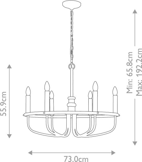 Kichler KL-CAPITOL-HILL6-BN – Lustru suspendat pe lanț CAPITOL HILL, 6xE14/40W/230V, crom