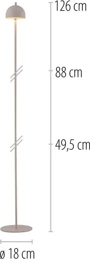 Schöner Wohnen 19245-39 - Lampă de podea LED reglabilă BELLIS LED/2,5W/5V IP54 gri