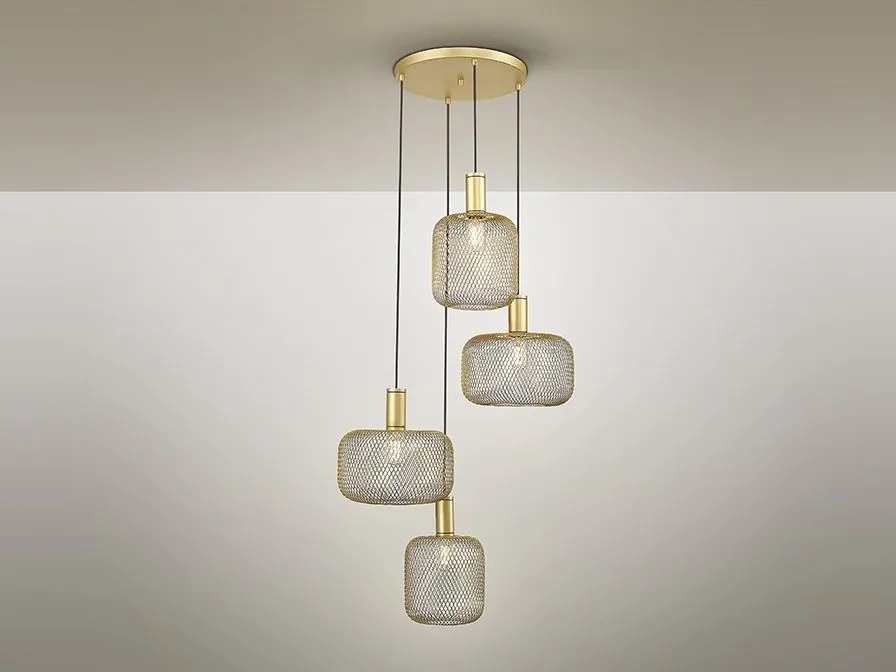 Lustra suspendata design decorativ modern Osiris 4 auriu