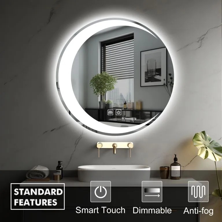 IREDA Oglindă de baie cu iluminare LED, 70 cm