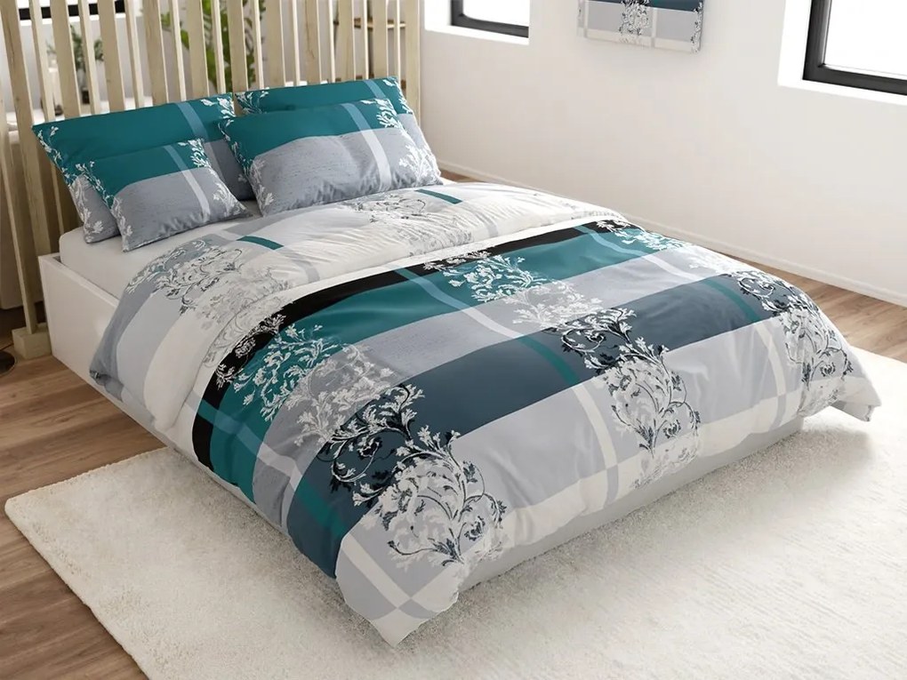 Lenjerie de pat din polibumbac LUXURY turcoaz Dimensiune lenjerie de pat: 70 x 90 cm | 140 x 200 cm