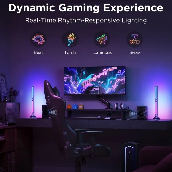 Govee Smart RGBIC Gaming Pro - panouri LED compatibile cu Matter și Wi‑Fi