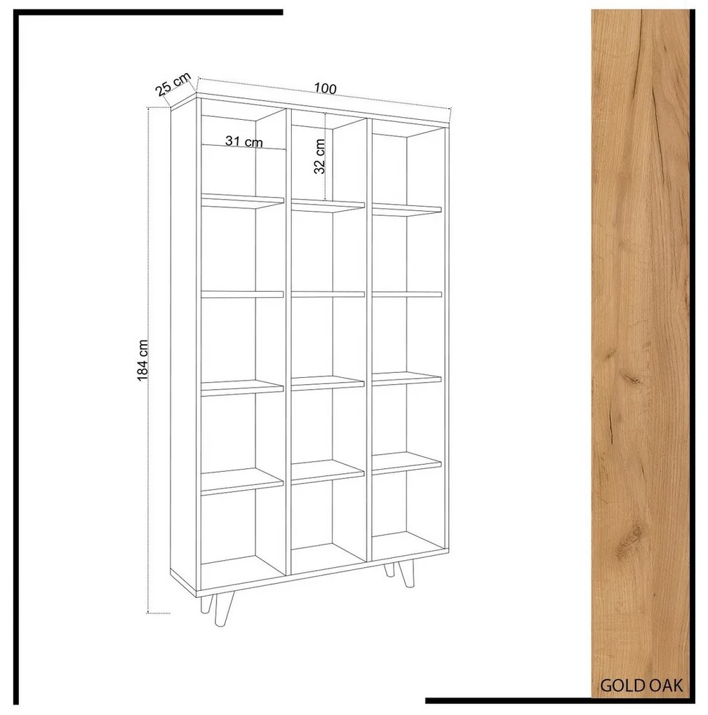 Bibliotecă Zipa Oak