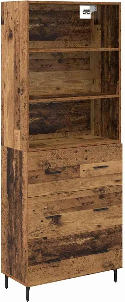 vidaXL Bufet cu sertar 2 pcs Lemn Vechi Lemn compozit