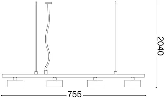 Lustră LED pe cablu Ideal Lux MINOR 4xGX53/9W/230V 75,5 cm negru
