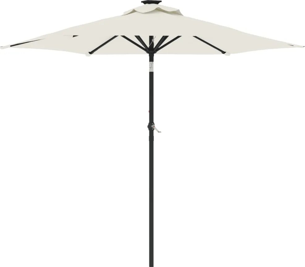 vidaXL Umbrelă soare de grădină stâlp din oțel, alb, 225x225x212 cm
