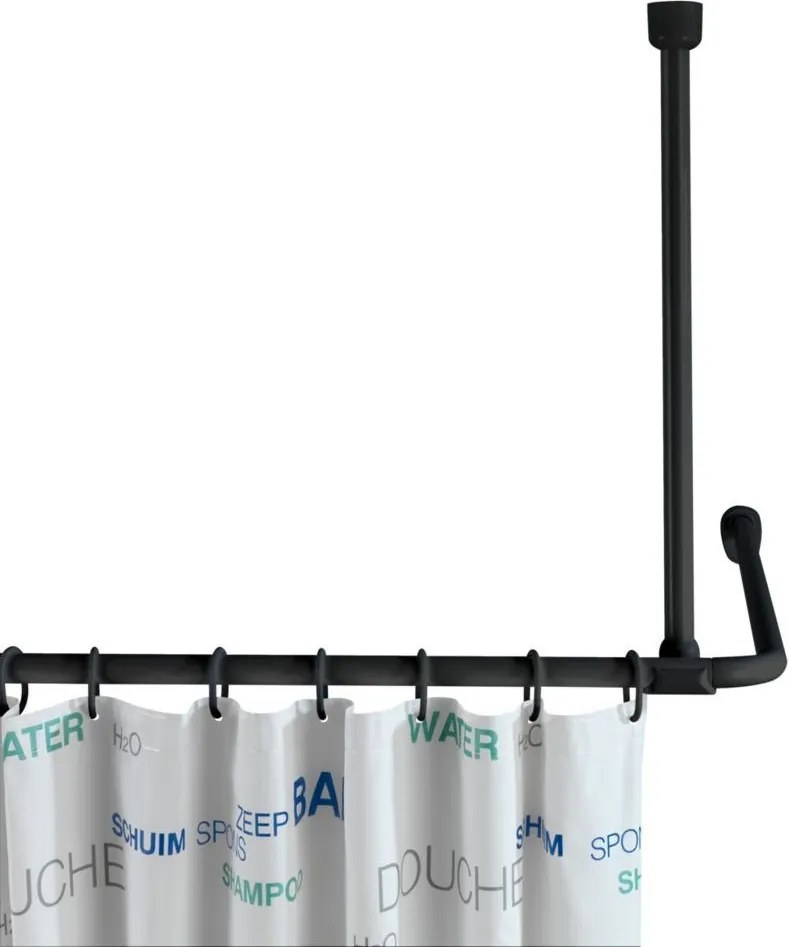 Suport de susținere pentru tijă, de tavan, 25 mm, Wenko, negru