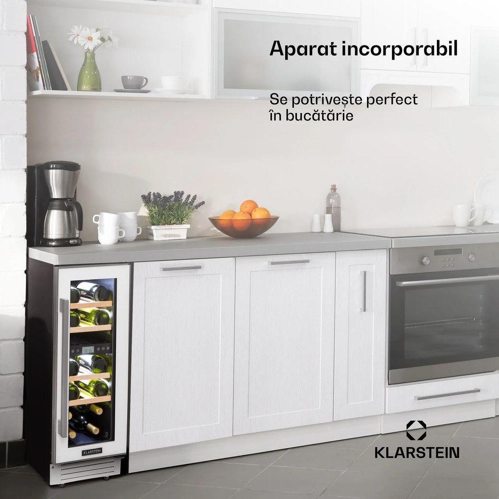 Klarstein Vinovilla 17, vinotecă cu două zone, 53 l, 17 sticle, 3 culori, albă
