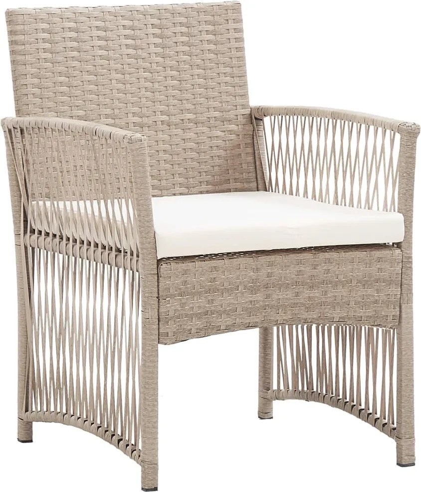 vidaXL Fotolii de grădină cu perne, 2 buc., bej, poliratan