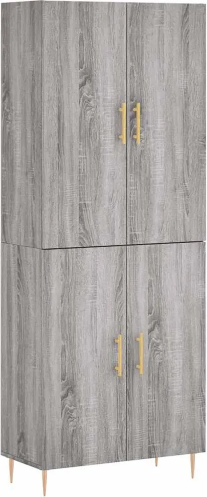 vidaXL Dulap înalt, gri sonoma, 69,5x34x180 cm, lemn compozit