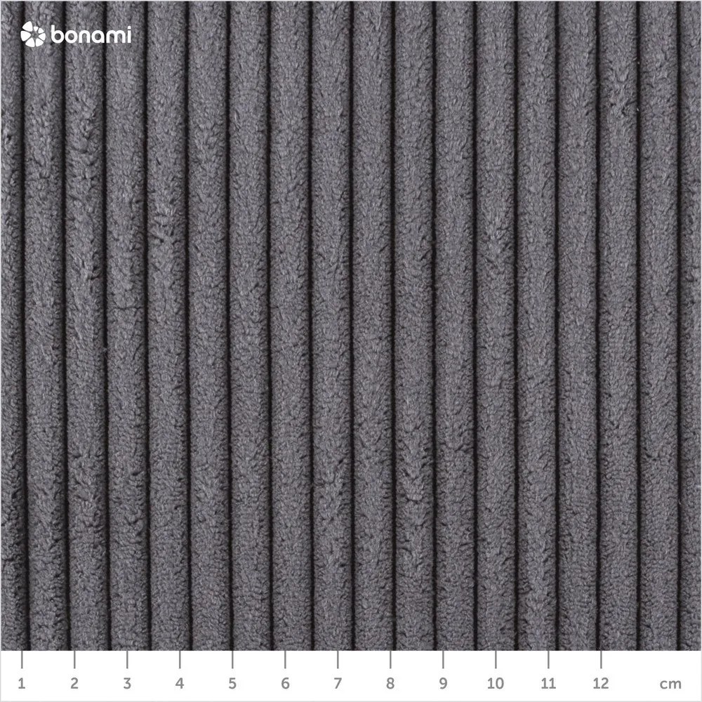 Canapea gri extensibilă cu tapițerie din catifea reiată 218 cm Tori – Bonami Selection