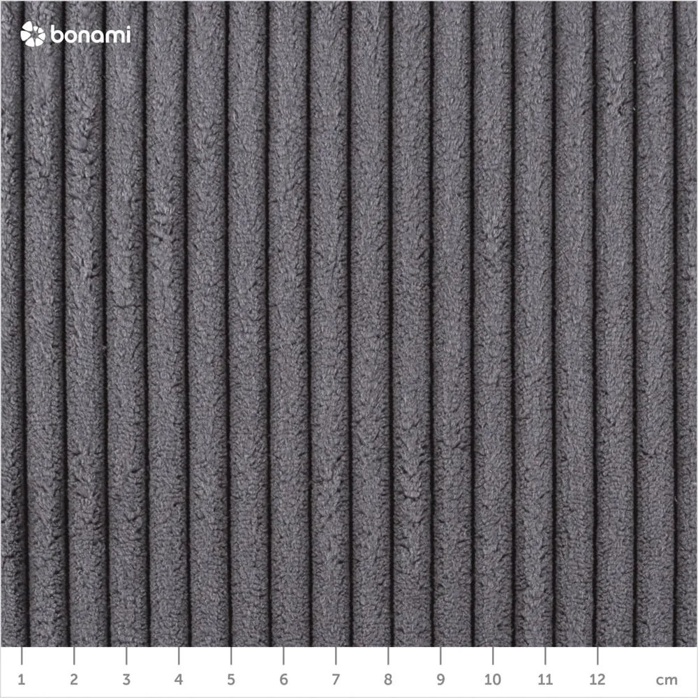 Colțar gri extensibil cu tapițerie din catifea reiată (cu colț pe partea stângă ) Tori – Bonami Selection