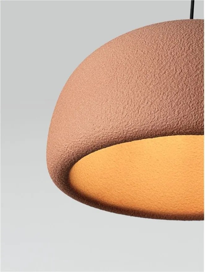 Lustra suspendata cu textura granulata Davo 43cm, rosu caramiziu