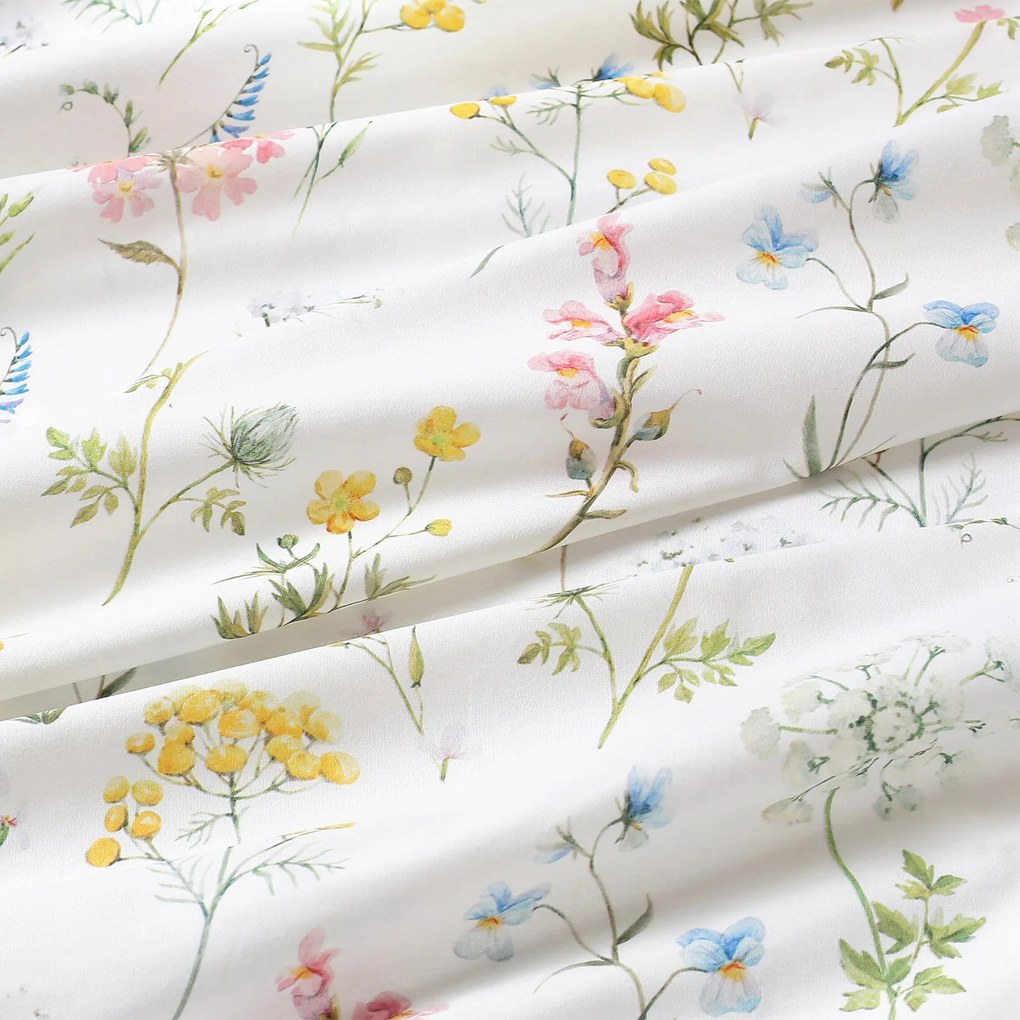 Goldea față de masă 100% bumbac deluxe - primăvară înflorită - ovală 140 x 180 cm