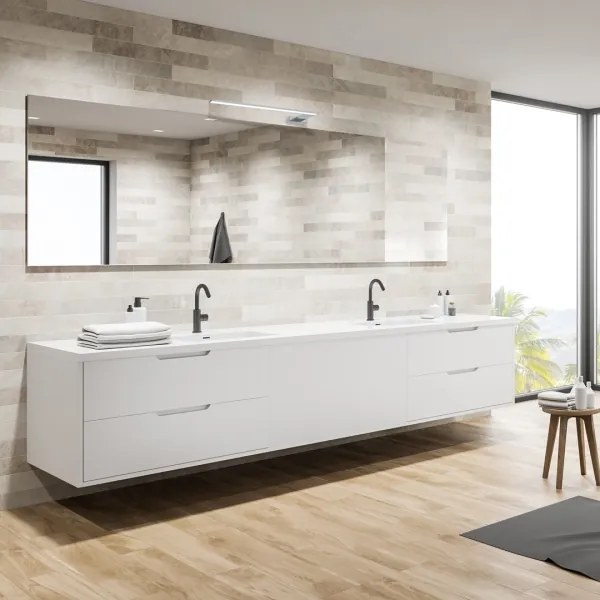 Aplica LED de perete pentru baie SHINE, 11W, 230V, 45 cm, IP44, crom lucios