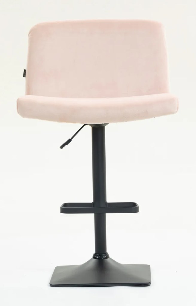 HR150KW Scaun Roz Pudra din Catifea cu Bază Neagră