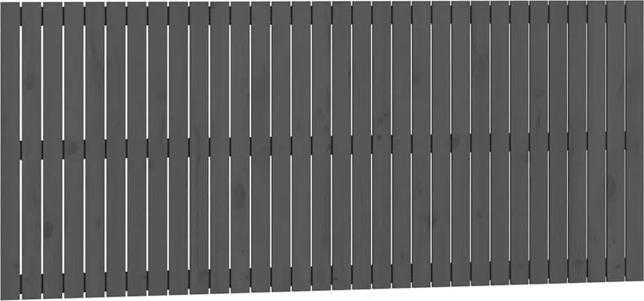 vidaXL Tăblie de pat pentru perete, gri, 204x3x90 cm, lemn masiv pin
